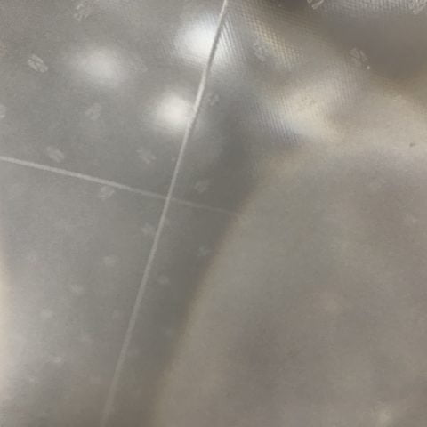 The Line On The Reflective PVC Surface