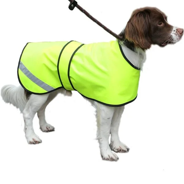 Fluorescent yellow pets safety vest with reflective strip (1)