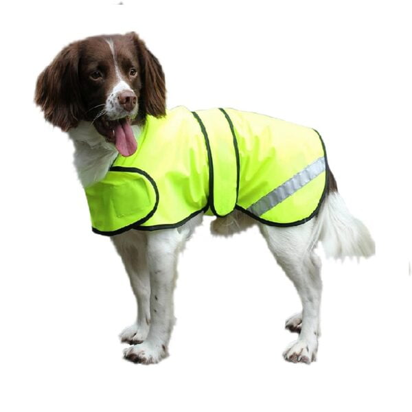 Fluorescent yellow pets safety vest with reflective strip (1)