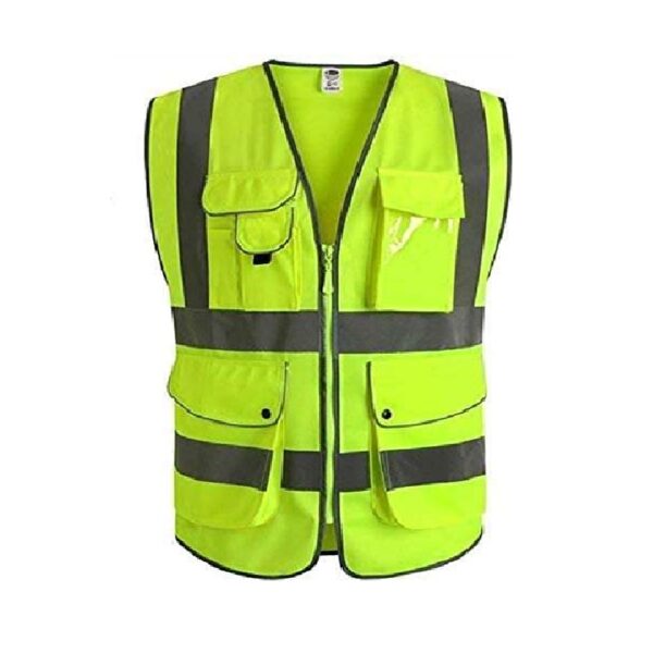 Safety reflective vest with multifunctional pockets