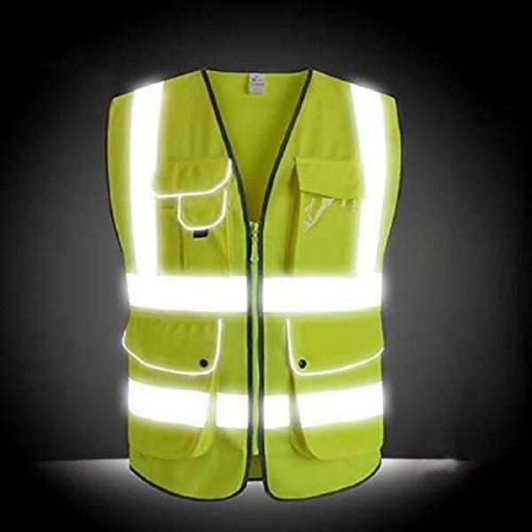 Safety reflective vest with multifunctional pockets