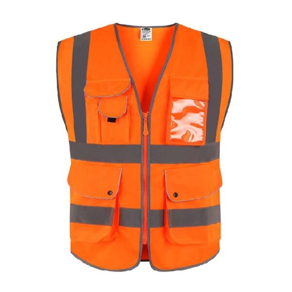Safety reflective vest with multifunctional pockets