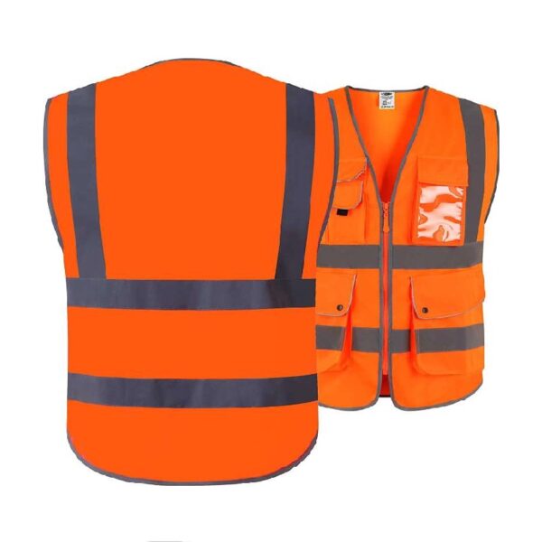 Safety reflective vest with multifunctional pockets