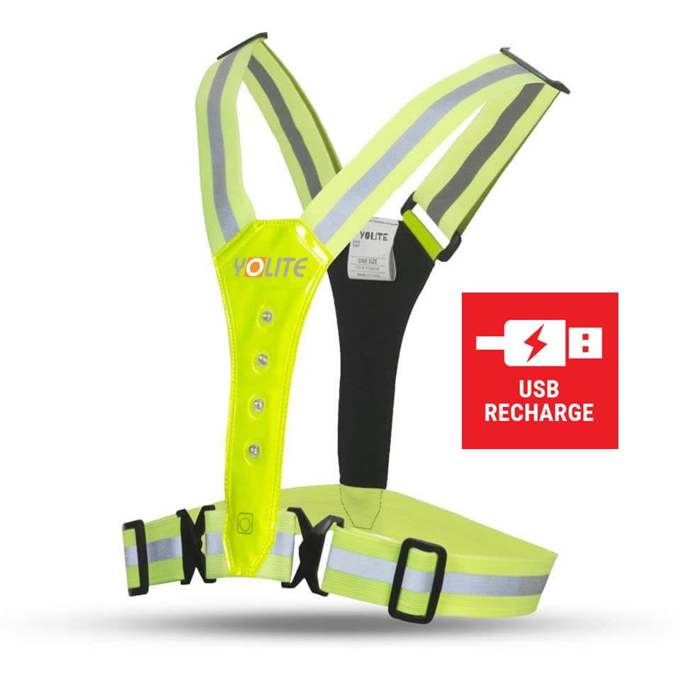 USB Rechargeable LED Reflective Vest High Visibility Reflective