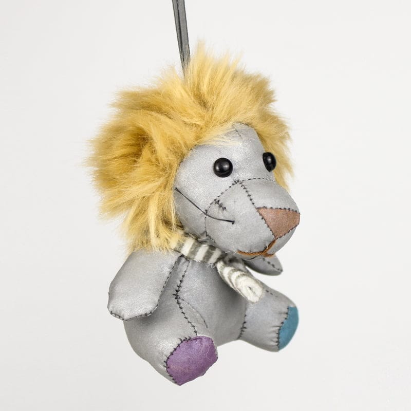 Reflective Toy Lion Keychain With Yellow Hair