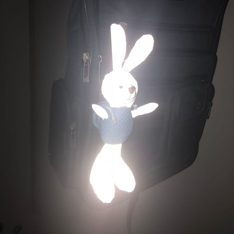 Reflective Toy Rabbit Keychain With Orange Vest Reflective Toy Rabbit Keychain With Orange Vest