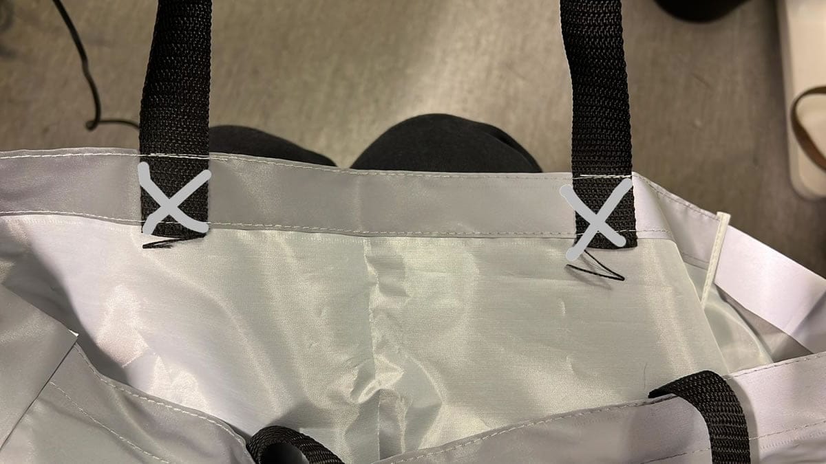 Reflective Shopping Bags Strengthening the Connection Between Straps and Reflective Material