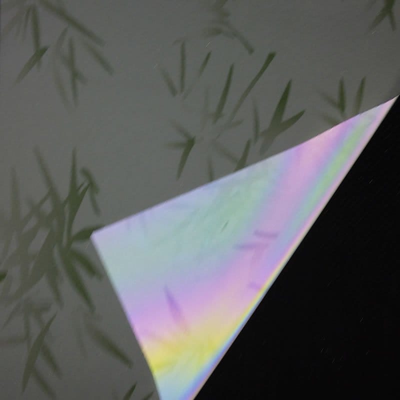 reflective rainbow fabric bamboo pattern