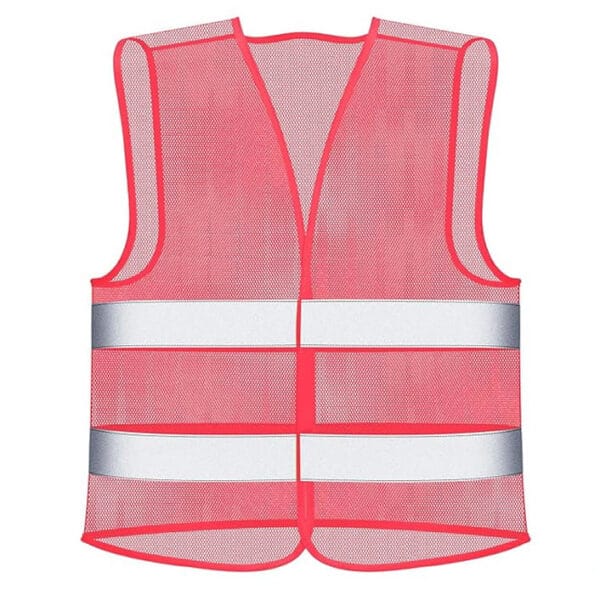 Mesh reflective safety vest in pink, showing non-standard colour capability