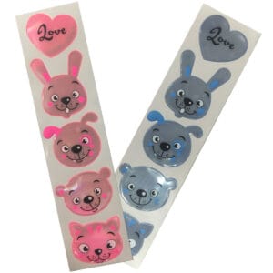 reflective sticker set rabbit cat dog