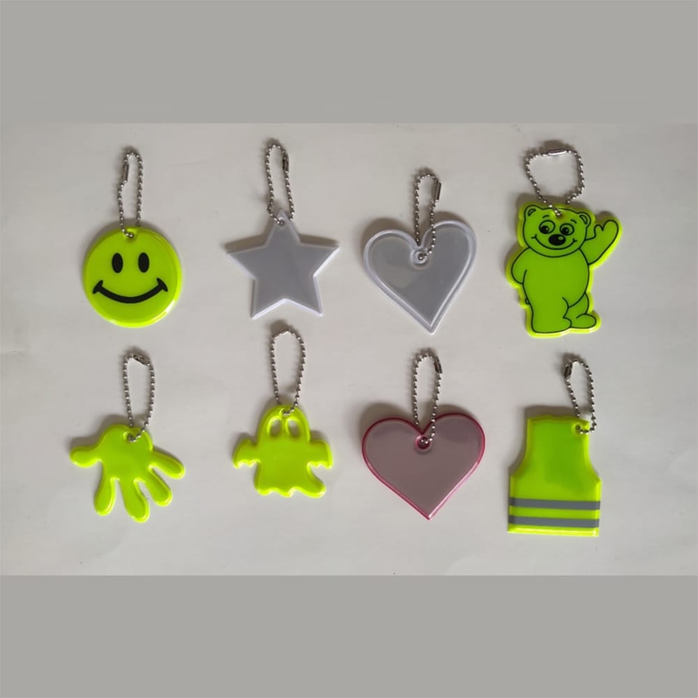 Reflective PVC keychain with custom logo printing for safety and promotion