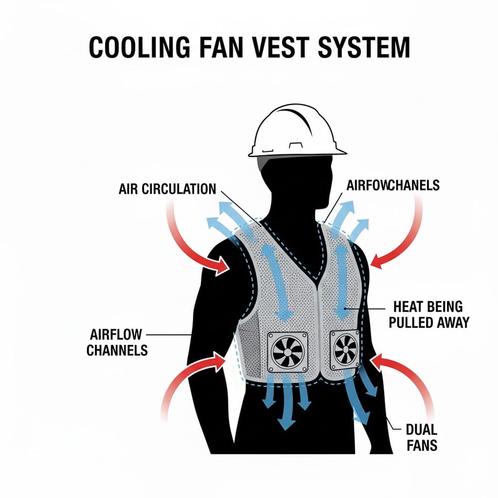 Cooling fan vest system