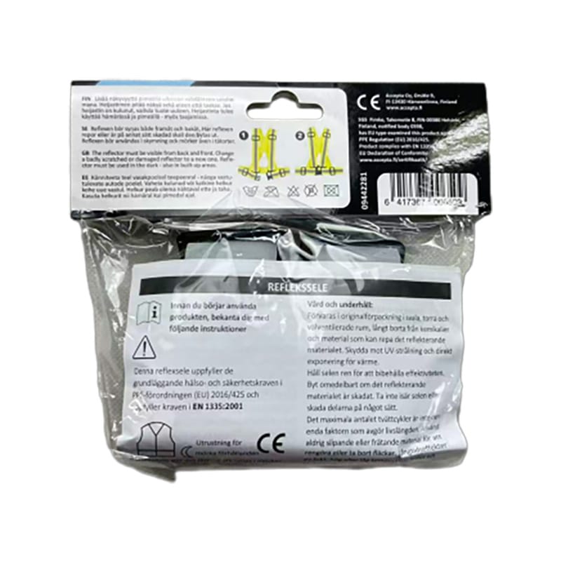 header bag packaging for reflective vests