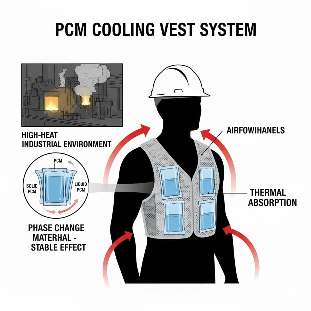 PCM cooling vest work system