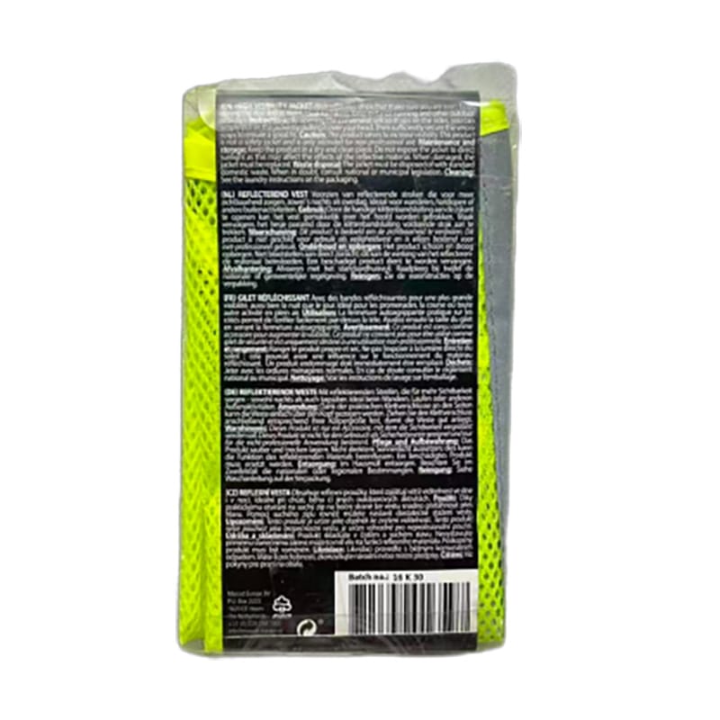 PET folding box with printed insert card for reflective vest