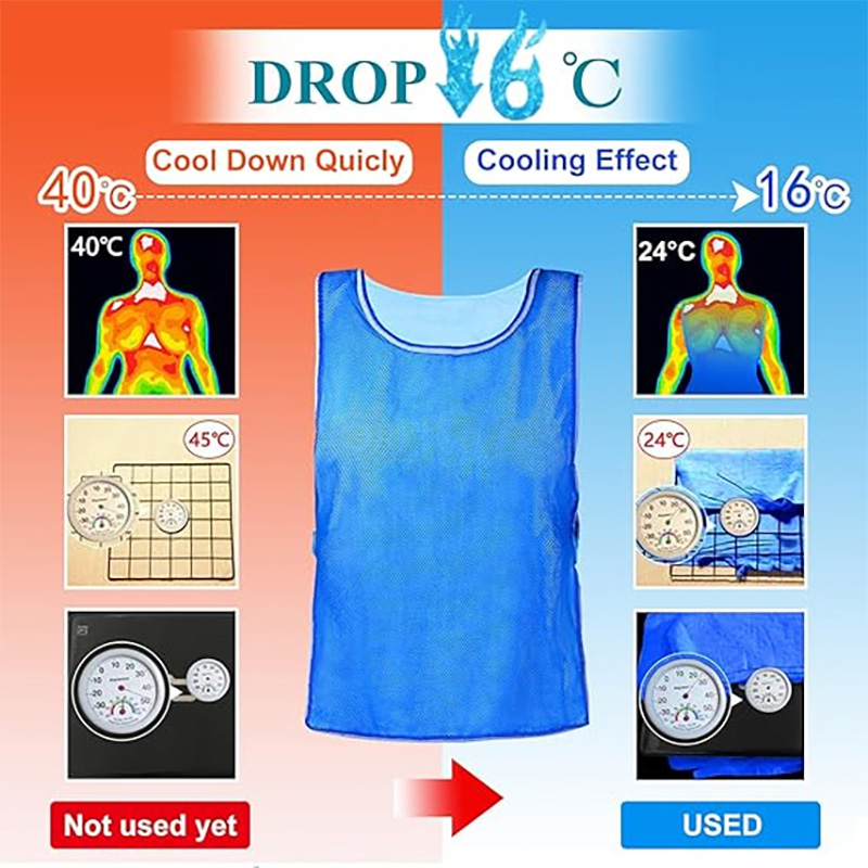 evaporative cooling vest temperature reduction display