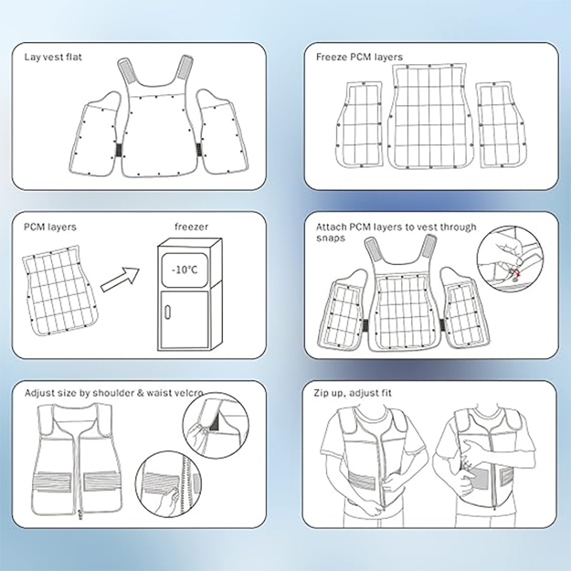 pcm cooling vest freezing and wearing instructions