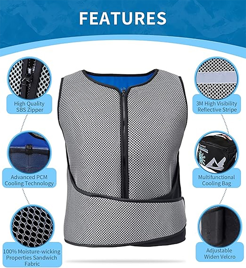 evap cooling vest breathable back panel