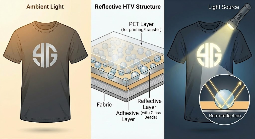 reflective htv glass beads light reflection