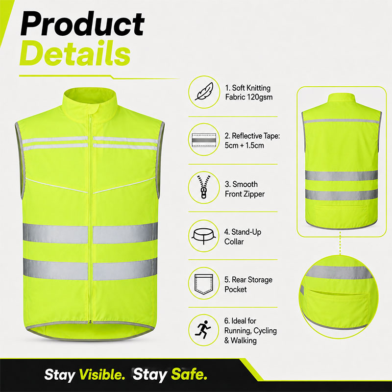 running vest material reflective details