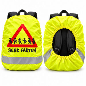 kids reflective backpack cover front back view